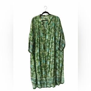 Natural Life Green Floral Kaftan Dress